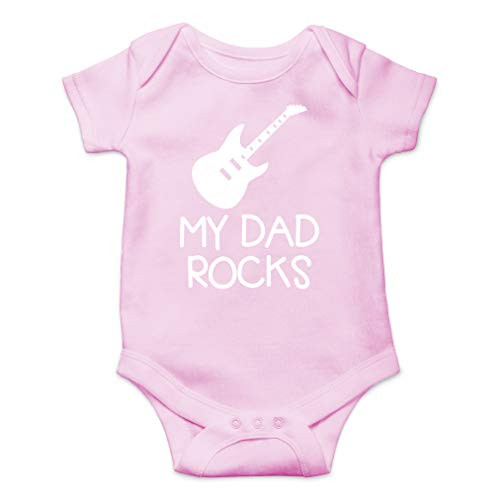 My Dad Rocks - Im Daddys Rockstar - Cute One-Piece Infant Baby Bodysuit Newborn Pink