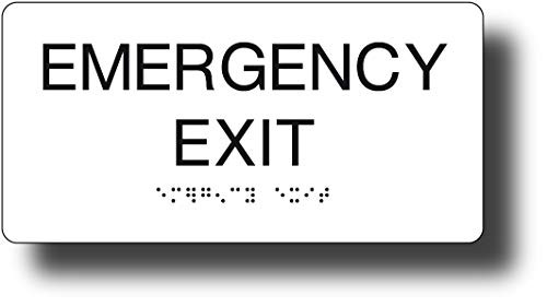 NapTags ADA Compliant Exit Sign 8 x 4 Emergency Exit White White