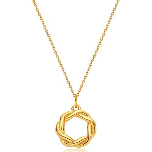 GUEMER Dainty Karma Ring Circle of Life Pendant Necklace 18K Gold Plated Necklace Open Circle Round Twisted Pendant for Women Delicate Cute Minimalist Charm Tiny Simple Necklace Gift for Her GUEMER Dainty Karma Ring Circle of Life Pendant Necklace 18K Gold Plated Necklace Open Circle Round Twisted Pendant for Women Delicate Cute Minimalist Charm Tiny Simple Necklace Gift for Her