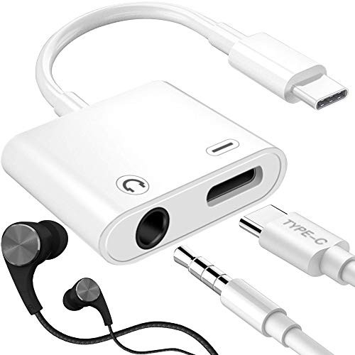 USB C to 3_5mm Headphone Jack AdapterType C Fast Charge with Audio Aux Splitter Earphone Adaptor Compatible with Pixel 5 4 3 2 XLGalaxy S20 Ultra Z Flip S20 S10 Plus Note 20 5G Note 10-T05