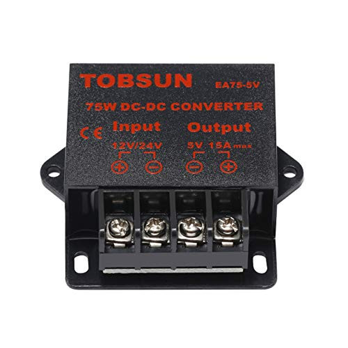 BANKEE DC 12V 24V to 5V 15A Converter DC Voltage Reducer Regulator Step Down Buck Converter Power Supply Volt Transformer Module 12V24V to 5V 15A