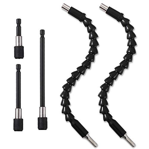 Cozihom 14 Drill Bit Extension Set 2 Pieces Flexible Drill Bit Extension Shaft 3 Pieces Quick Change Magnetic Screwdriver Bit Holder