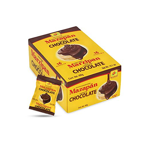 De la Rosa Mazapan Mexican Original Peanut Candy Regular and covered in chocolate Chocolate Pack of 16