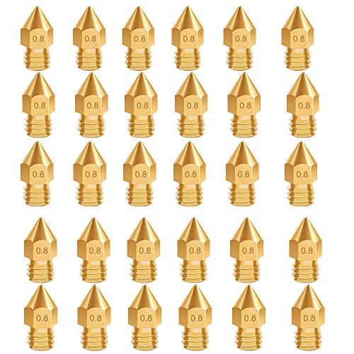30PCS 0_8mm Nozzle 3D Printer Extruder Nozzles with Free Storage Box for MK8 Creality CR-10 10S S4 S5 Ender 3 5