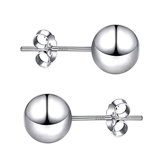 925 Sterling Silver Ball Stud Earrings Available in 3mm-10mm Bead Studs Hypoallergenic Jewelry 3mm