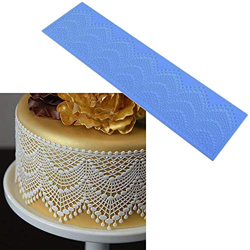 FOUR-C Silicone Lace Molds for Cake Decorating Flower Cake Decoration Adorable Fondant Cake Decorating Tools Lace Decoration Mat Floral Print Pattern Molds Sugar Craft Tools Pendant Wave