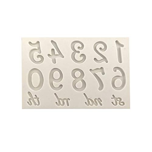 FVVMEED Number Silicone Molds Large Symbols Ice Cube Tray and Baking Mold 3D Fondant Mould Cakes Decorating 0-9 Handmade Soap Moulds Biscuit Chocolate Jelly Ice Cube Tray DIY Mold Random Color