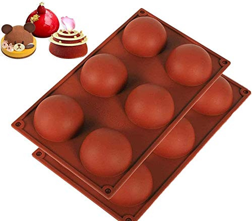 2 Pack 6 Holes Silicone Mold For Chocolate Baking Mold for Making Hot Chocolate Bomb Cake Jelly Pudding Dome Mousse Round Shape Semi Sphere Mold 2 Pack 6 Holes Silicone Mold For Chocolate Baking Mold for Making Hot Chocolate Bomb Cake Jelly Pudding Dome Mousse Round Shape Semi Sphere Mold