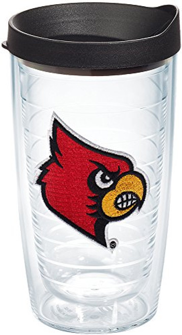 Tervis 1165920 Louisville Cardinals Logo Tumbler with Emblem and Black Lid 16oz, Clear Tervis 1165920 Louisville Cardinals Logo Tumbler with Emblem and Black Lid 16oz, Clear
