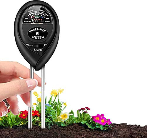 MiKoSoRu Soil pH Meter 3-in-1 Soil Moisture Meter Light and PH Tester Soil Test Kit for Garden Farm Lawn Indoor  and  Outdoor
