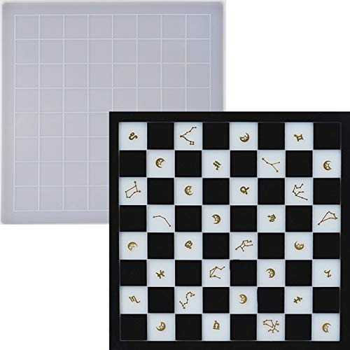 TEEWAL Chess Board Silicone Resin Mold Chess Board Molds for Resin Casting Chess Board Mold Crystal Epoxy Resin Mold Chess Board Casting Silicone Mold DIY Crafts Making Tool TEEWAL Chess Board Silicone Resin Mold Chess Board Molds for Resin Casting Chess Board Mold Crystal Epoxy Resin Mold Chess Board Casting Silicone Mold DIY Crafts Making Tool