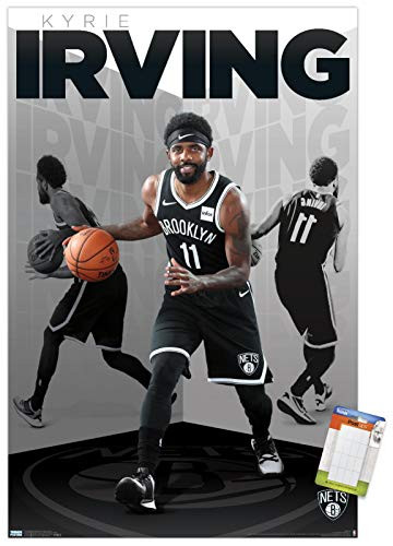 Trends International NBA Brooklyn Nets - Kyrie Irving 19 Wall Poster 22_375 x 34 Poster  and  Mount Bundle
