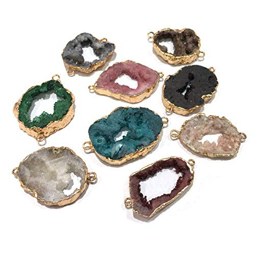 Natural Agate Geode Druzy Connectors Crystal Quartz Pearl Links Jewelry Connectors Charms Necklace Pendant for DIY Jewelry Making Necklace Bracelet Random 2 Pcs? Natural Agate Geode Druzy Connectors Crystal Quartz Pearl Links Jewelry Connectors Charms Necklace Pendant for DIY Jewelry Making Necklace Bracelet Random 2 Pcs?