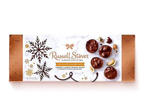 Russell Stover Chocolate Covered Nuts Holiday Bowline Box 9 ounce Pack of 6 Russell Stover Chocolate Covered Nuts Holiday Bowline Box 9 ounce Pack of 6