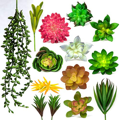 14 Pcs Fake Succulent Plants - Unpotted Artificial Succulent Plants - Faux Succulent Floral Arrangement Accent for Indoor and Outdoor Home Decor 14 Pcs Fake Succulent Plants - Unpotted Artificial Succulent Plants - Faux Succulent Floral Arrangement Accent for Indoor and Outdoor Home Decor