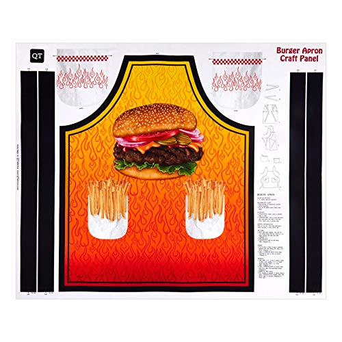 QT Quilt Fabrics Sew N Go XI Burger Apron 36in Panel Orange