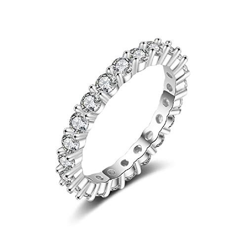 14K Gold Plated Cubic Zirconia Rings 3_0mm Eternity Bands Gold Rings for Women Cushion Cut Cubic Zirconia CZ Fashion Eternity Engagement Wedding Band RingSilver 6 14K Gold Plated Cubic Zirconia Rings 3_0mm Eternity Bands Gold Rings for Women Cushion Cut Cubic Zirconia CZ Fashion Eternity Engagement Wedding Band RingSilver 6