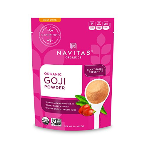 Navitas Organics Goji Powder, 8 oz. Bag Organic, Non-GMO, Sun-Dried, Sulfite-Free Navitas Organics Goji Powder, 8 oz. Bag Organic, Non-GMO, Sun-Dried, Sulfite-Free