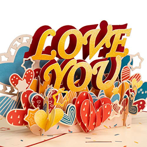 PaperLove Love You Pop Up Valentines Day Card Handmade 3D Popup Greeting Cards for Valentines Day Mothers Day Wedding Anniversary Love Romance Thank You Thinking of You All Occasion  5 x 7