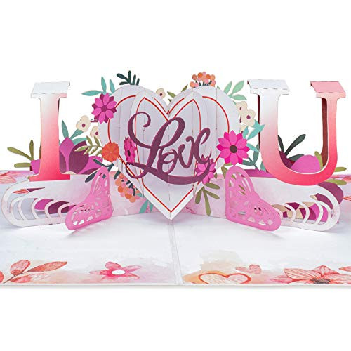 PaperLove I Love You Valentines Day Pop Up Card Handmade 3D Popup Greeting Cards for Valentines Day Mothers Day Wedding Anniversary Love Romance Thank You Thinking of You All Occasion  5 x 7
