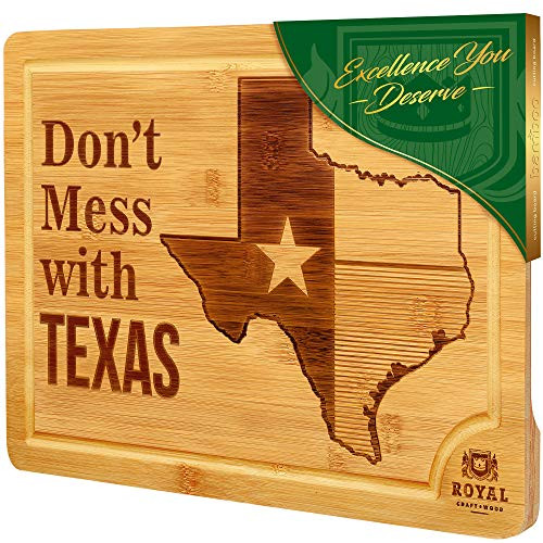 Bamboo State Cutting Board for Kitchen  Texas Cheese Board Charcuterie Platter  and  Serving Tray 15 x 10