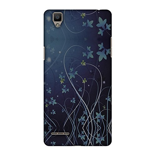 AMZER Slim Fit Handcrafted Designer Printed Hard Shell Case Back Cover for Oppo F1 - Midnight Lily
