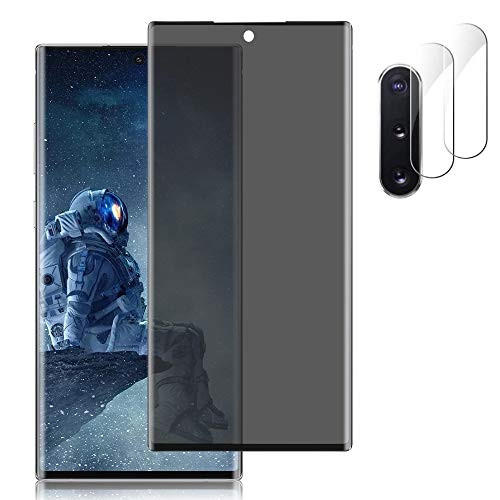 1Pack2 Camera Lens Film Privacy Screen Protector for Samsung Galaxy Note 10 PlusNote 10 9H Tempered Glass 3D Curved HD ClearBubble-Free for Galaxy Note 10 Plus 6_8