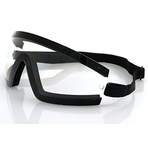 Bobster BW201C Wrap Around Goggles, Black Frame/Clear Lens