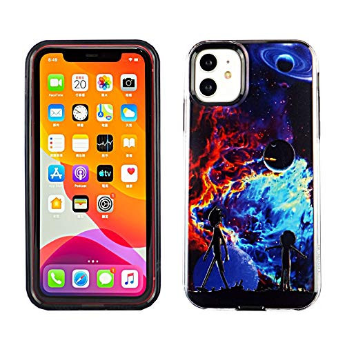 iPhone 11 6_1 Inch Dual Slim Case CASEVEREST 3D Print Cover iPhone 11 Rick and Morty Galaxy Galactic Federation Planets