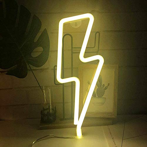 Neon Light Lightning Bolt Led Neon Sign Wall Light Battery and USB Operated Neon Lights Lightning Neon Signs Light up for The HomeKids RoomBarPartyChristmasWedding-Yellow Lightning Neon Light Lightning Bolt Led Neon Sign Wall Light Battery and USB Operated Neon Lights Lightning Neon Signs Light up for The HomeKids RoomBarPartyChristmasWedding-Yellow Lightning