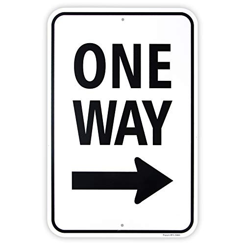 Large One Way with Right Arrow Sign 18x 12 _04 Aluminum Reflective Sign Rust Free Aluminum-UV Protected and Weatherproof