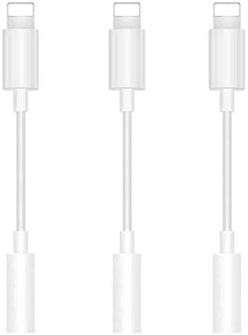 3 Pack Headphone Adapter for iPhoneiPhone Headphone Adapter Apple MFi Certified Lightning to 3_5 mm Headphone AUX Audio Stereo Connector Compatible for iPhone 1212 Pro11XSXRX 8 7iPadiPod