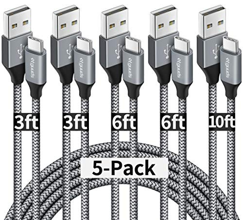 USB Type C Cable Fast Charging etguuds 5-Pack 336610 ft USB-A to USB-C Charger Cord Braided Compatible with Samsung Galaxy A71 A70 A51 A50 A41 A21 A20e A20 A10e S20 S10E S10 S9 Note 20 10 9