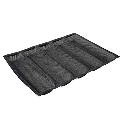 evebel Silicone Perforated Baking Form - Perforated Mould French Bread Pan Mold Hot Dog Molds Non-Stick Baking Liners Food Mat Bread Mould 5 Loaf Black evebel Silicone Perforated Baking Form - Perforated Mould French Bread Pan Mold Hot Dog Molds Non-Stick Baking Liners Food Mat Bread Mould 5 Loaf Black