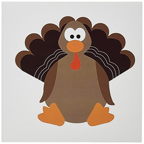 3dRose Cute Thanksgiving Turkey Cartoon 6 x 6 Inches Greeting Cards, Set of 12 (gc_165903_2)