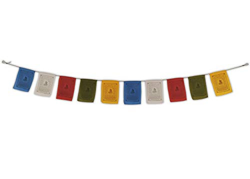 Handmade White Tara Prayer Flags with English Translation White Tara 9X12