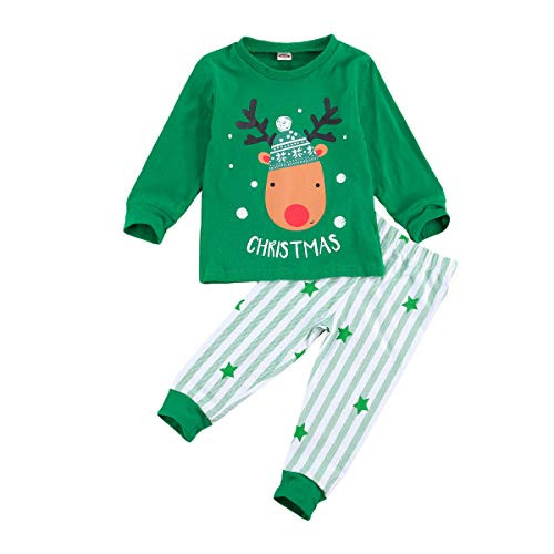 Ilyhaha Toddler Kids Baby Girls Boys Christmas Outfits Santa Claus Deer Print Top Pullover Striped Pants Xmas Pajamas Set Deer 4T 5T Ilyhaha Toddler Kids Baby Girls Boys Christmas Outfits Santa Claus Deer Print Top Pullover Striped Pants Xmas Pajamas Set Deer 4T 5T