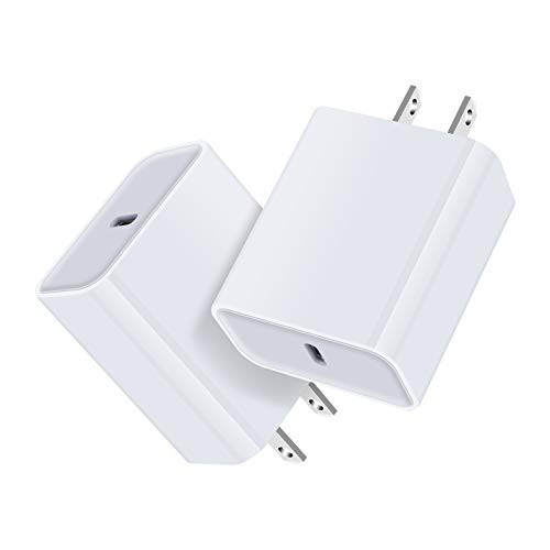 USB C Charger 18W PD Power Adapter 2Pack USB C Box Block Brick Plug Fast Charging Base Cube for iPhone 12 Mini11 Pro Max XR XS X SE 8 Plus Airpods iPad Pro Samsung Galaxy S20 10 Note 20 Ultra Pixel