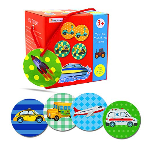 Memory Card Game - 16 Pairs Transportation Theme Memory Matching Games for Kids 3 and Up Memory Matching Game for Toddlers 2-4 YearsNon Toxic Preschool Educational Matching Game Memory Card Game - 16 Pairs Transportation Theme Memory Matching Games for Kids 3 and Up Memory Matching Game for Toddlers 2-4 YearsNon Toxic Preschool Educational Matching Game