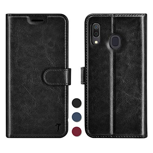 Njjex Samsung Galaxy A20 Case for Galaxy A20  A30 Wallet Case RFID Blocking PU Leather Folio Flip ID Credit Card Slots Holder Kickstand Magnetic Closure Phone Cover for Samsung A20 A30 Black