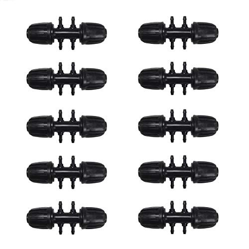 One Stop Outdoor Drip Irrigation Tubing 12 x 14 Adapter Universal Perma Connector Barbed Locking Fitting - Fits All Brands 16-17mm Drip Tape  and  Tubing 10 14 x 12 Adapter Fitting 10 Pack