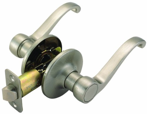 Design House 781831 Scroll 2-Way Latch Passage Door Handle, Adjustable Backset, Satin Nickel Finish