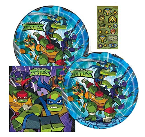 Party Bundle TMNT Teenage Mutant Ninja Turtles Birthday Party Supplies Bundle for 16 Includes Lunch Plates and Lunch Napkins