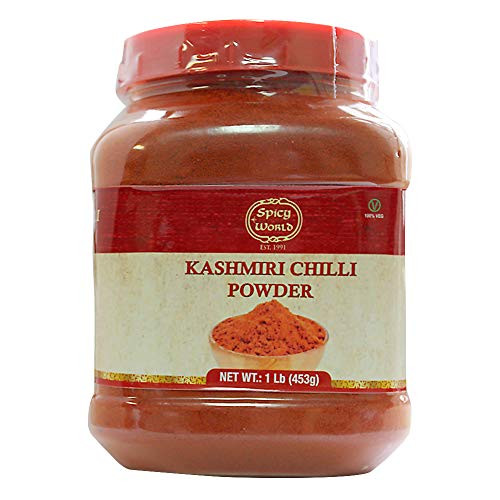 Spicy World Kashmiri Chilli Powder Chili 1 Pound Bulk Jar - 16 Ounce All Natural Deggi Mirch Powder Spicy World Kashmiri Chilli Powder Chili 1 Pound Bulk Jar - 16 Ounce All Natural Deggi Mirch Powder