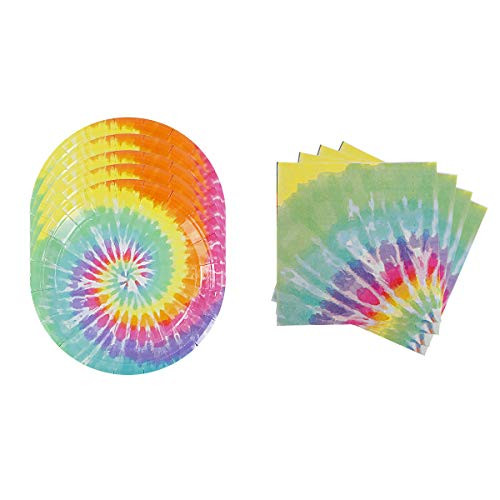 Tie Dye Birthday Party Supplies 9 Plates  Napkins serves 16