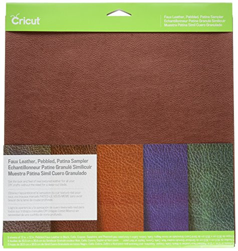 Cricut Pebbled Faux Leather, Patina Sampler