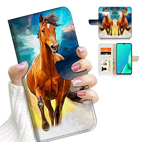 for Samsung Note 9 Galaxy Note 9 Designed Flip Wallet Phone Case Cover A23241 Brown Running Horse 23241