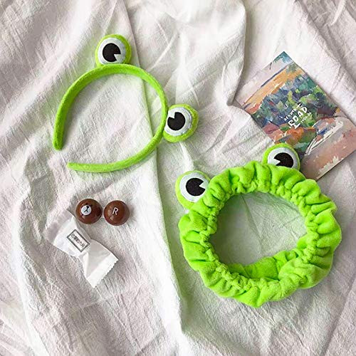 Whaline Frog Head Wrap and Hair Band Green Frog Eye Spa Headband Makeup Headband Elastic Stretchy Head Band Cute Hair Accessories for Face Washing Shower Sports Yoga Beauty Skincare Women Girl Whaline Frog Head Wrap and Hair Band Green Frog Eye Spa Headband Makeup Headband Elastic Stretchy Head Band Cute Hair Accessories for Face Washing Shower Sports Yoga Beauty Skincare Women Girl