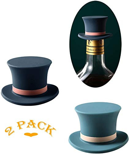 Wine Stoppers for Wine Bottle Funny Red Wine Stopper Decorative Silicone Rubber BeverageSodaWater Bottle Stopper Corks for Women and Men Champagne Pop Small Gift blue