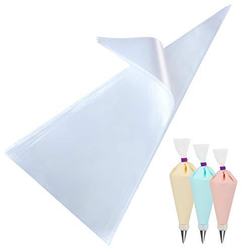 Pastry Piping Bags Extra Thick 16 Inch Disposable Icing Bags 100 Piece Strong Piping Bags for Cupcake Cake Dessert Cookies Pastries Sugar Craft